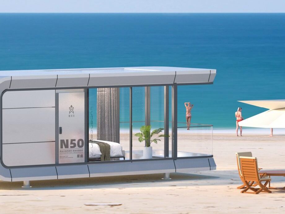 space capsule on beach